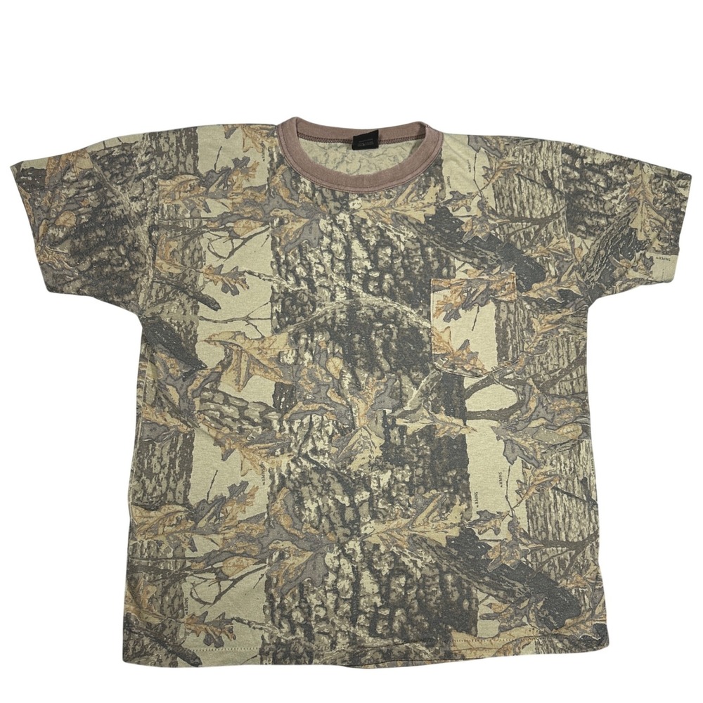 Vintage Ace Sportswear Camo Pocket T-Shirt Mens Large Made in USA Sniper Single